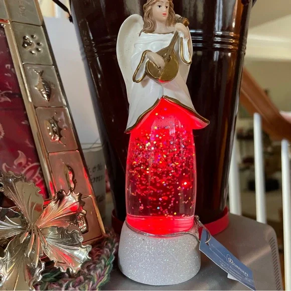 NEW Angel color-changing Night Light Glitter Snow Globe by Roman, Gift-able! - Picture 4 of 14